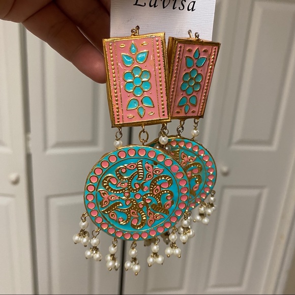 Earrings / Rajistani indian pakistani jewelry sake - Picture 3 of 3